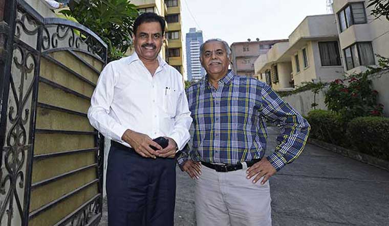 File: Dilip Vengsarkar (on left) | Amey Mansabdar