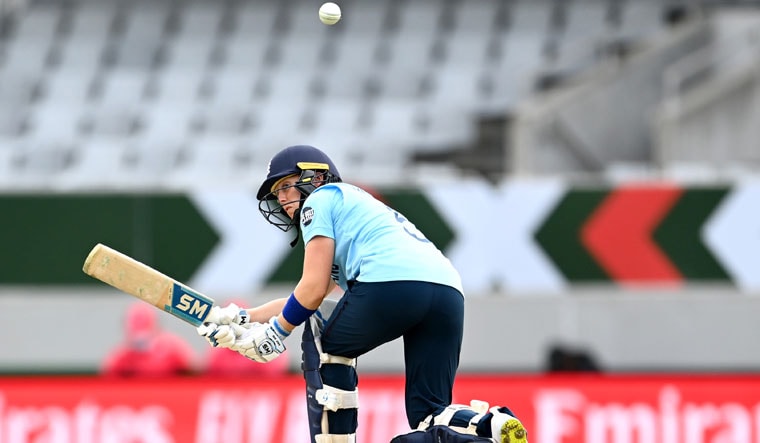 Heather Knight batting for England | Twitter handle of ICC