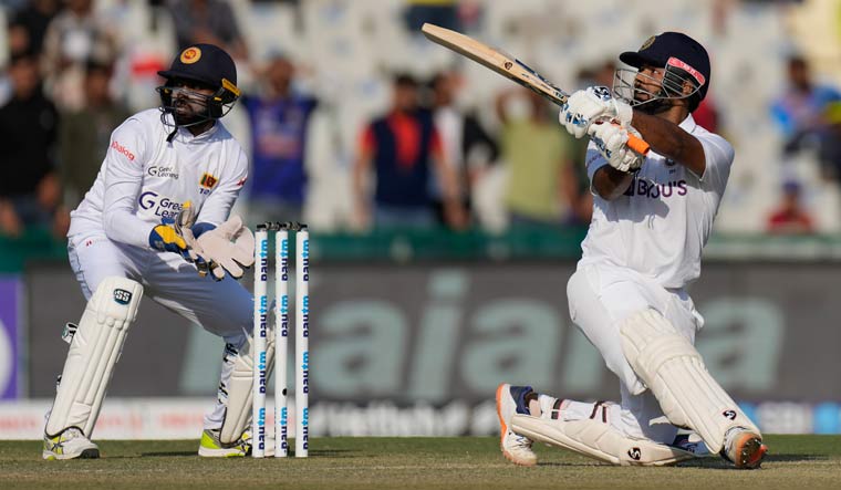 Rishabh Pant plays a shot during the first Test match between India and Sri Lanka in Mohali | AP