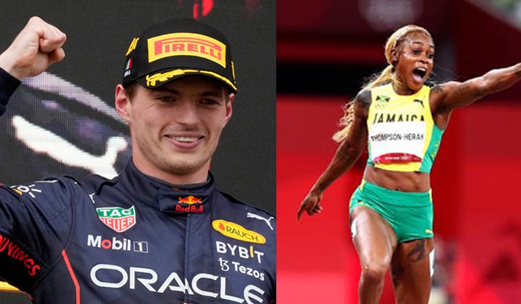 Formula One driver Max Verstappen and Jamaican sprinter Elaine Thompson-Herah | AP, Reuters