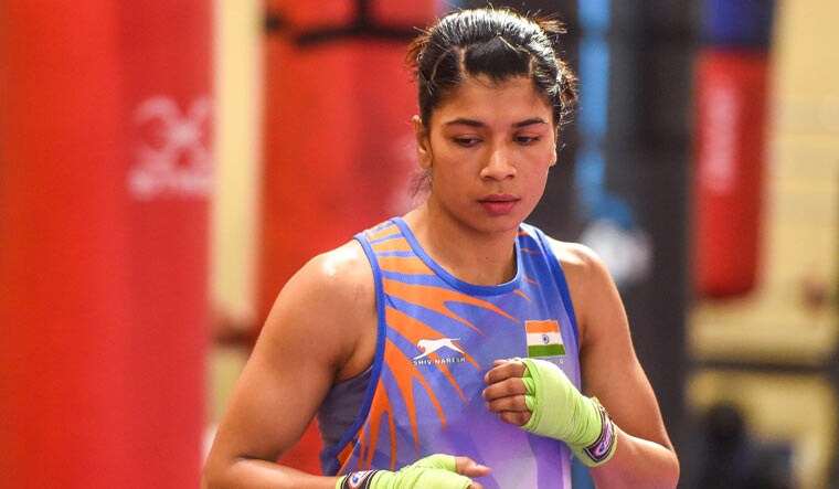 Boxer Nikhat Zareen during qualification for the Elite Women Commonwealth Games Trials 2022, at Indira Gandhi stadium in New Delhi | PTI
