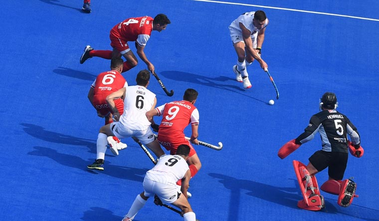 Players of New Zealand and Chile in action | Salil Bera