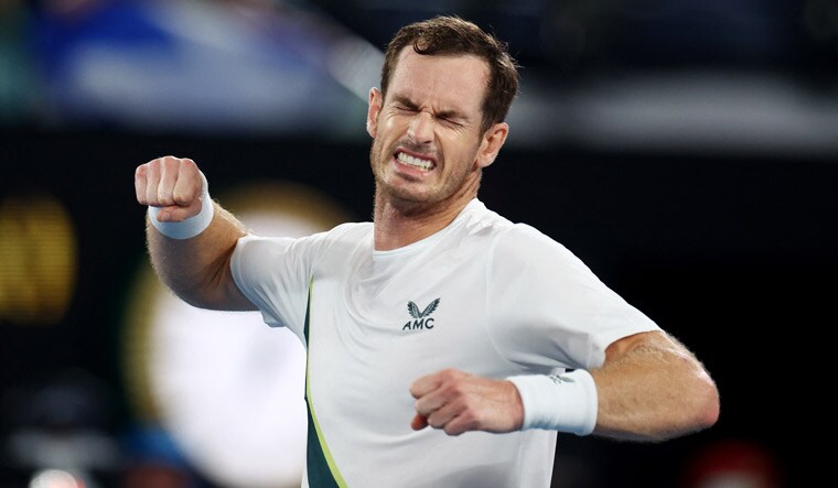 Britain's Andy Murray celebrates winning his first round match against Italy's Matteo Berrettini at the Australian Open 2023 | Reuters