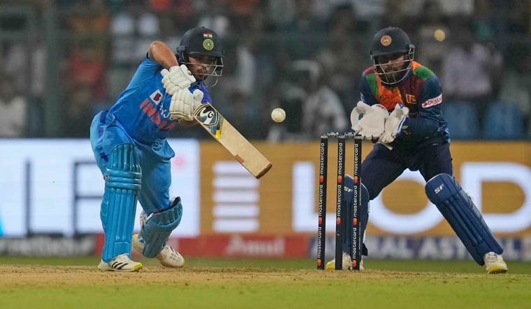 India's Ishan Kishan plays a shot | AP