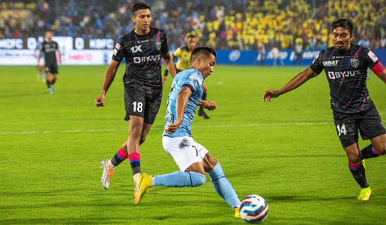 Lallianzuala Chhangte of Mumbai City FC during their ISL match against Kerala Blasters | PTI