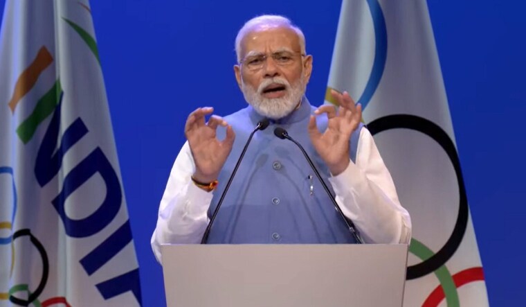 Prime Minister Narendra Modi addresses at the Opening Ceremony of the 141st IOC Session | PTI
