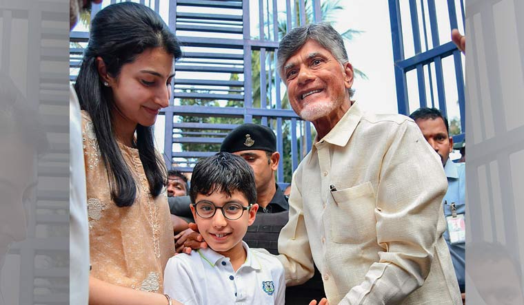 Chandrababu Naidu meeting family members after coming out of Rajamahendravaram central prison | PTI