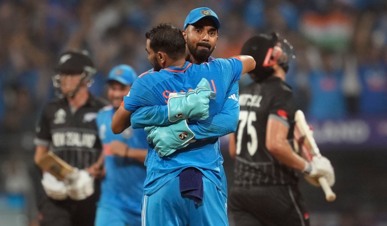 Mohammed Shami celebrates with KL Rahul | AP