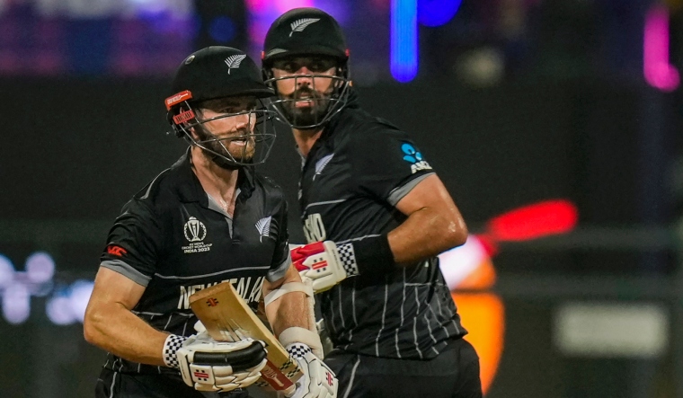 New Zealand's captain Kane Williamson and Daryl Mitchell run between the wickets | PTI