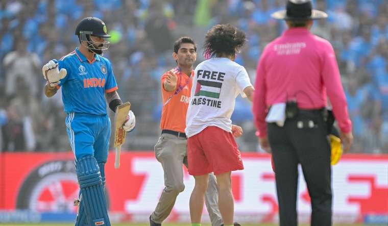 pitch invader during ODI World Cup 2023 final