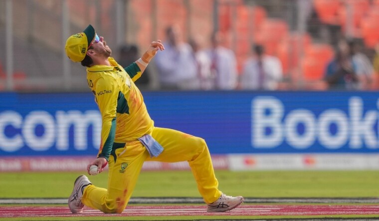 Australia's Travis Head celebrates after taking the catch | PTI