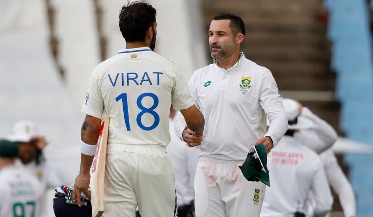 South Africa's Dean Elgar shakes hands with India's Virat Kohli after the match | AFP