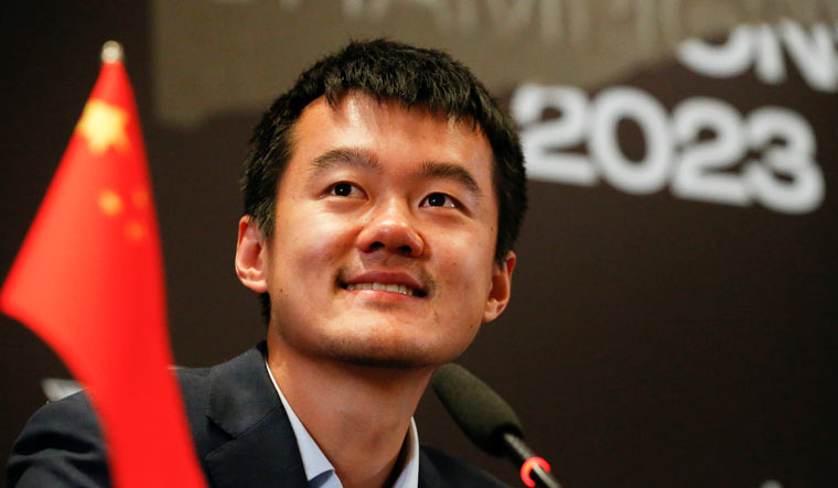 China's Ding Liren speaks after his victory in the FIDE World Chess Championship in Astana | AP