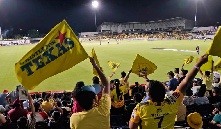 Fans in the stands watch the Texas Super Kings and Los Angeles Knight Riders compete in a Major League Cricket match in Grand Prairie, Texas | AP