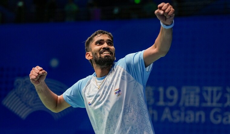 Indias Srikanth Kidambi celebrates after winning his match against South Korea's Cho Geonyeop | PTI