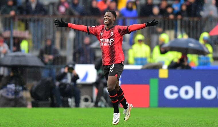 AC Milan's Chaka Traore celebrates scoring | Reuters