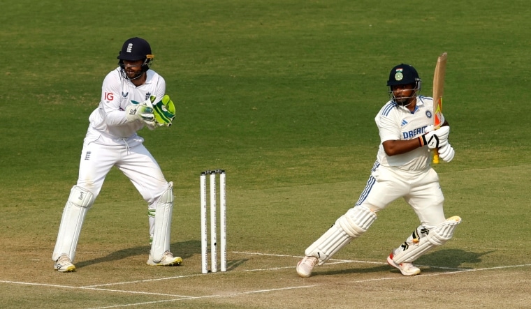 India's Sarfaraz Khan in action against England | Reuters