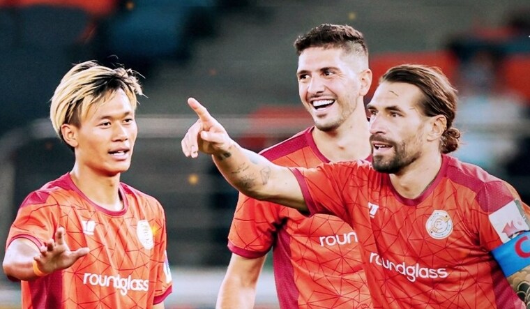 Punjab FC players celebrating a goal | Twitter