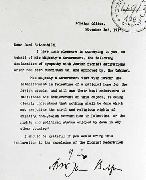 FILES-ISRAEL-PALESTINIAN-CONFLICT-BALFOUR