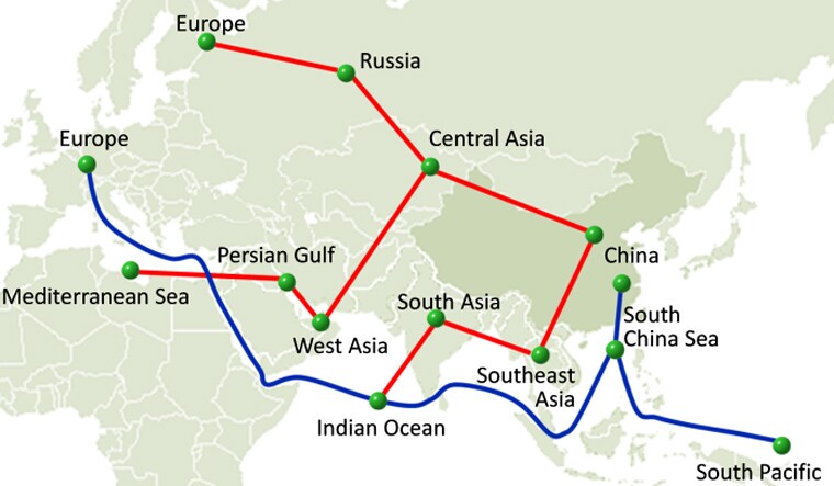 Map of the extent of One Belt, One Road | The Legislative Council Commission of Hong Kong
