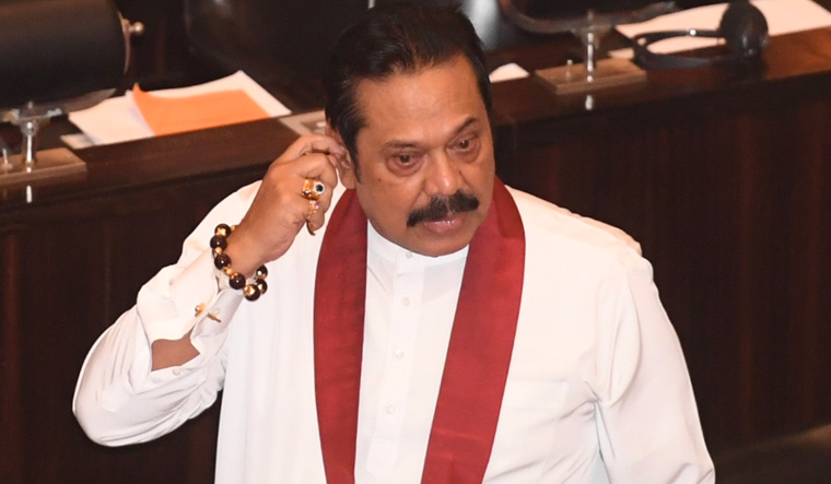 Mahinda Rajapaksa in Sri Lankan parliament on Friday | Bhanu Prakash Chandra