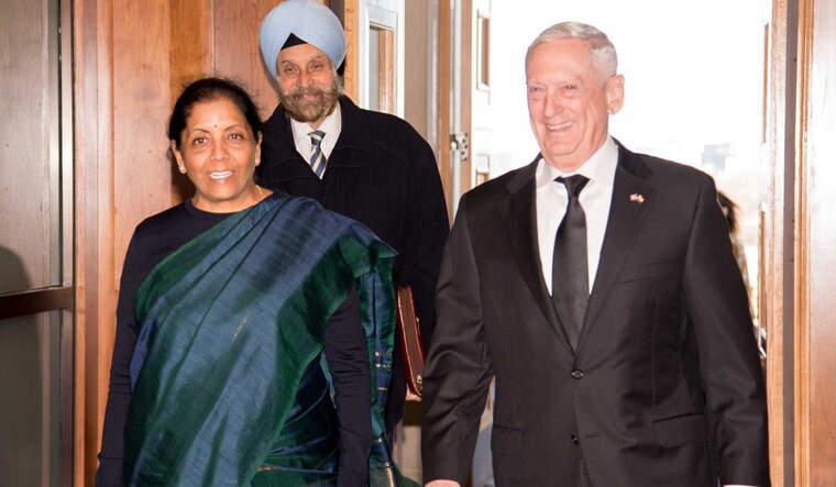 Defence Minister Nirmala Sitharaman with US Secretary of Defense James Mattis | Twitter handle of Principal Spokesperson, Ministry of Defence,