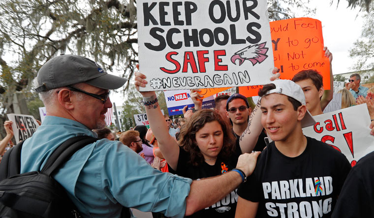 School Shooting College Admissions, Student survivors from Marjory Stoneman Douglas High School protest ap