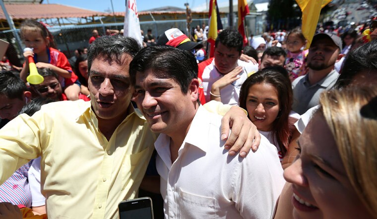 Carlos Alvarado Quesada, presidential candidate of the ruling Citizens' Action Party, after casting his ballot during the presidential election in San Jose | Reuters