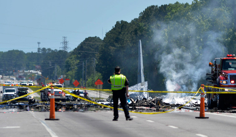 Nine aboard US military plane die in fiery crash