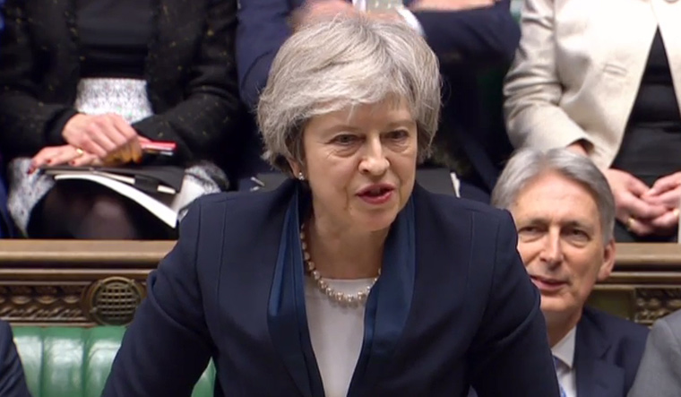 May speaking in Parliament ahead of Brexit vote