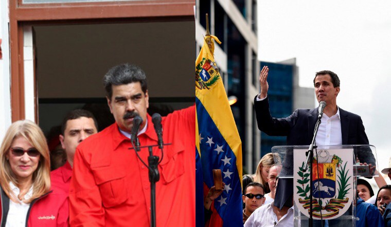 A collage showing, on the left, socialist president Nicolas Maduro (Reuters) and opposition leader Juan Guaido (AFP)