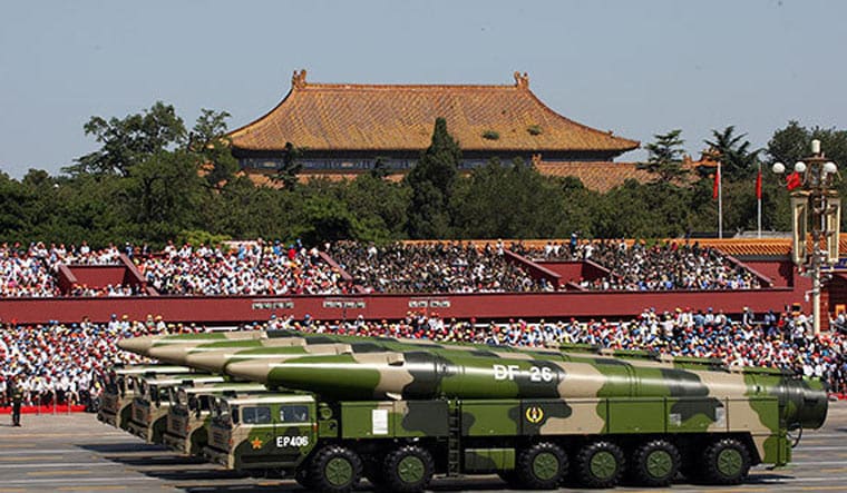 DF-26 missiles at a military parade in Tiananmen Gate in Beijing | China's Ministry of National Defense