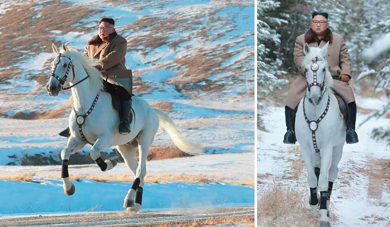 Kim Jong-Un riding a horse