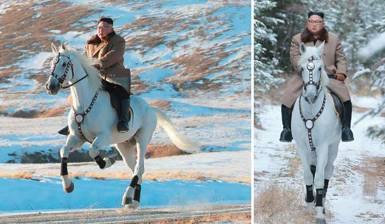 Images released by KCNA show Supreme Leader Kim Jon-Un riding a white horse through Mt Paeku, Korea's most sacred mountain | AP, Reuters\KCNA
