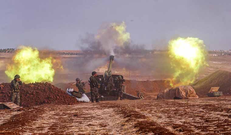 Syrian army firing in Idlib province