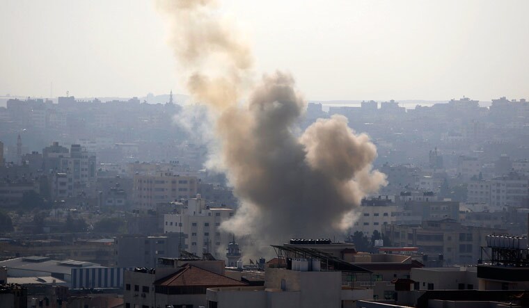 Smoke rises after an Israeli forces strike in Gaza City, Tuesday, Nov. 12, 2019. Israel killed a senior Islamic Jihad commander in Gaza early Tuesday in a resumption of pinpointed targeting that threatens a fierce round of cross-border violence with Palestinian militants | AP