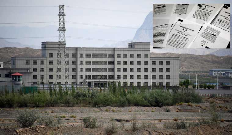 Buildings at the Artux City Vocational Skills Education Training Service Center, where mostly Muslim ethnic minorities are detained in China's northwestern Xinjiang region | AFP; sample of classified Chinese government documents leaked to a consortium of news organizations | AP 