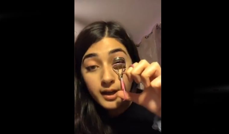 Feroza Aziz, a TikTok user who posted a fake makeup tutorial where she called for awareness to be raised on China's treatment of the Uighurs | Screenshot of the video via Twitter