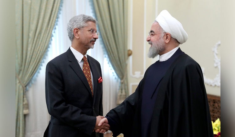  Iranian President Hassan Rouhani, right, welcomes Indian Foreign Minister Subrahmanyam Jaishankar for their meeting in Tehran, Iran, Monday, Dec. 23, 2019 | AP