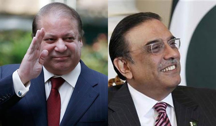 A collage of Nawaz Sharif (AP) and Asif Ali Zardari (Reuters)