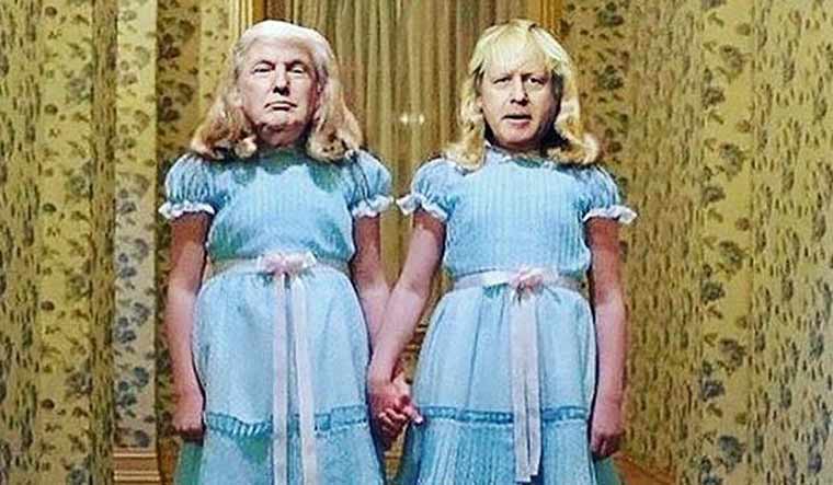 Image result for Trump and Boris as horror