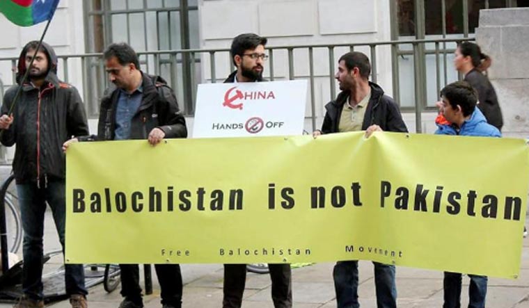 Protesters hold banners demanding Balochistan's freedom from Pakistan | Twitter