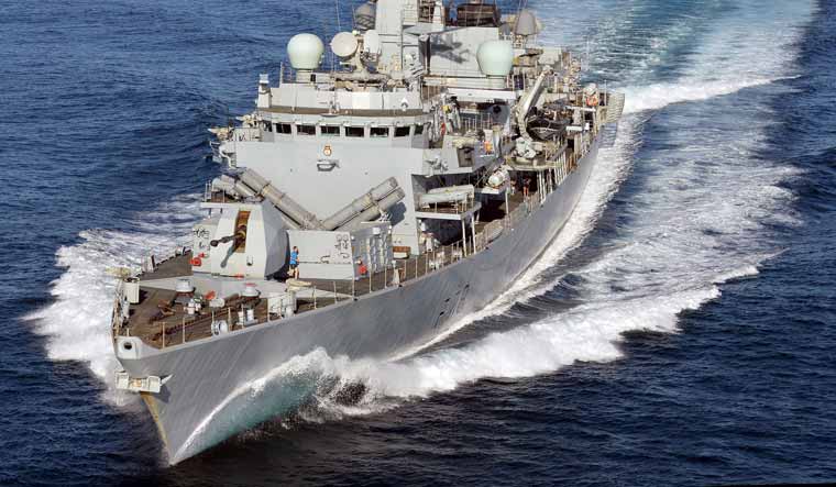 British destroyer HMS Kent, which is joining the US-led task force in the region | AFP