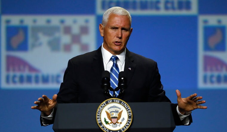 US Vice President Mike Pence speaking at the Economic Club in Detroit | AP