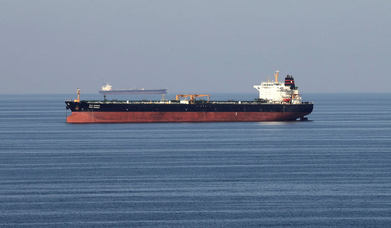  An oil tanker in the Gulf of Hormuz