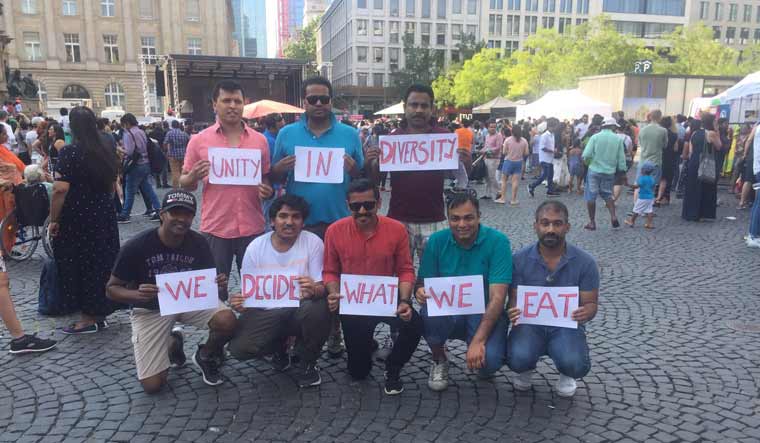 Members of the Kerala Samajam Frankfurt stage their silent protest | via Facebook