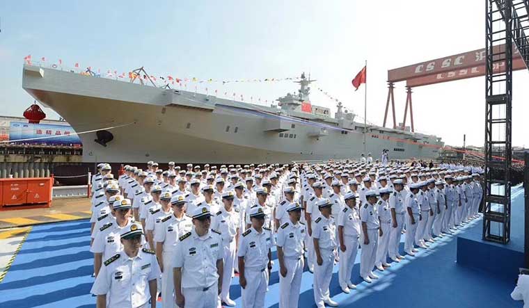 The launch of the first Type-075 amphibious assault vessel | China's Ministry of National Defense