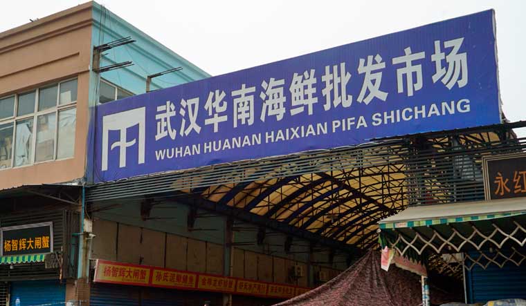 The Wuhan Huanan Wholesale Seafood Market, where a number of people related to the market fell ill with a virus, sits closed in Wuhan, China, Tuesday, January 21, 2020 | AP