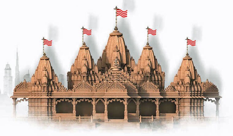 A model of the temple being constructed in Abu Dhabi | Website of BAPS Hindu Mandir, Abu Dhabi