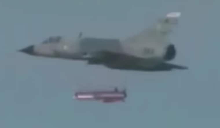 Screengrab of Ra'ad-II missile being launched from a Mirage-III/V fighter 